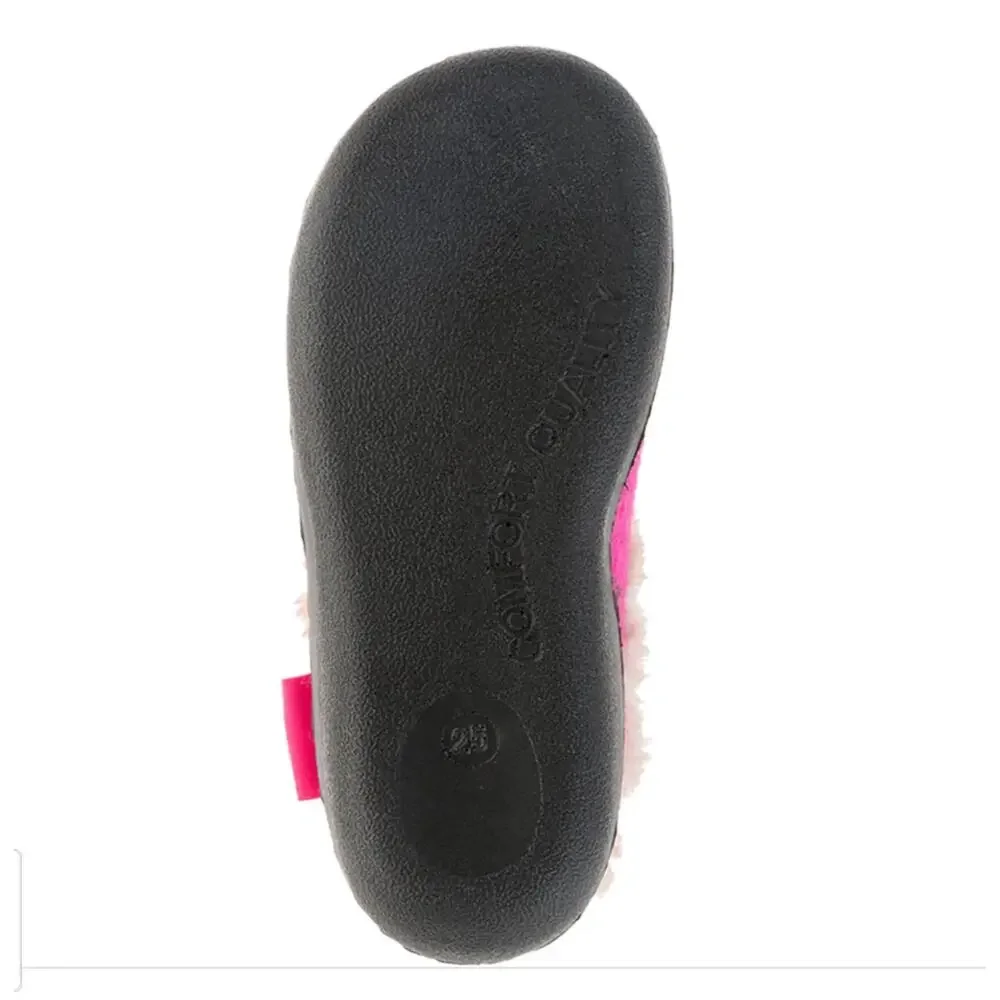 Kamik Pink Toddlers Cozy Cabin 2 Kids Size 5 Fur Lined Felt Slippers NEW